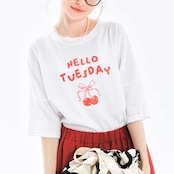 ”HELLO TUESDAY” オーバーサイズTシャツ i0357