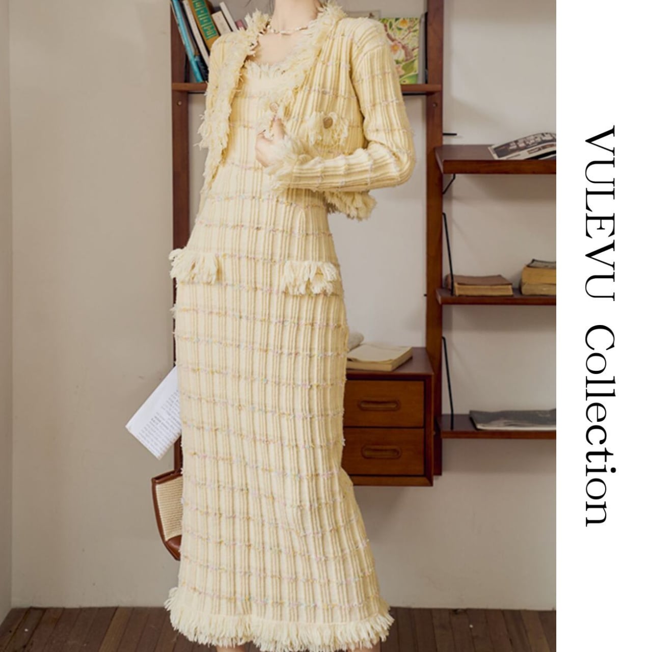 レモンイエロー ツイードセットアップ SE43