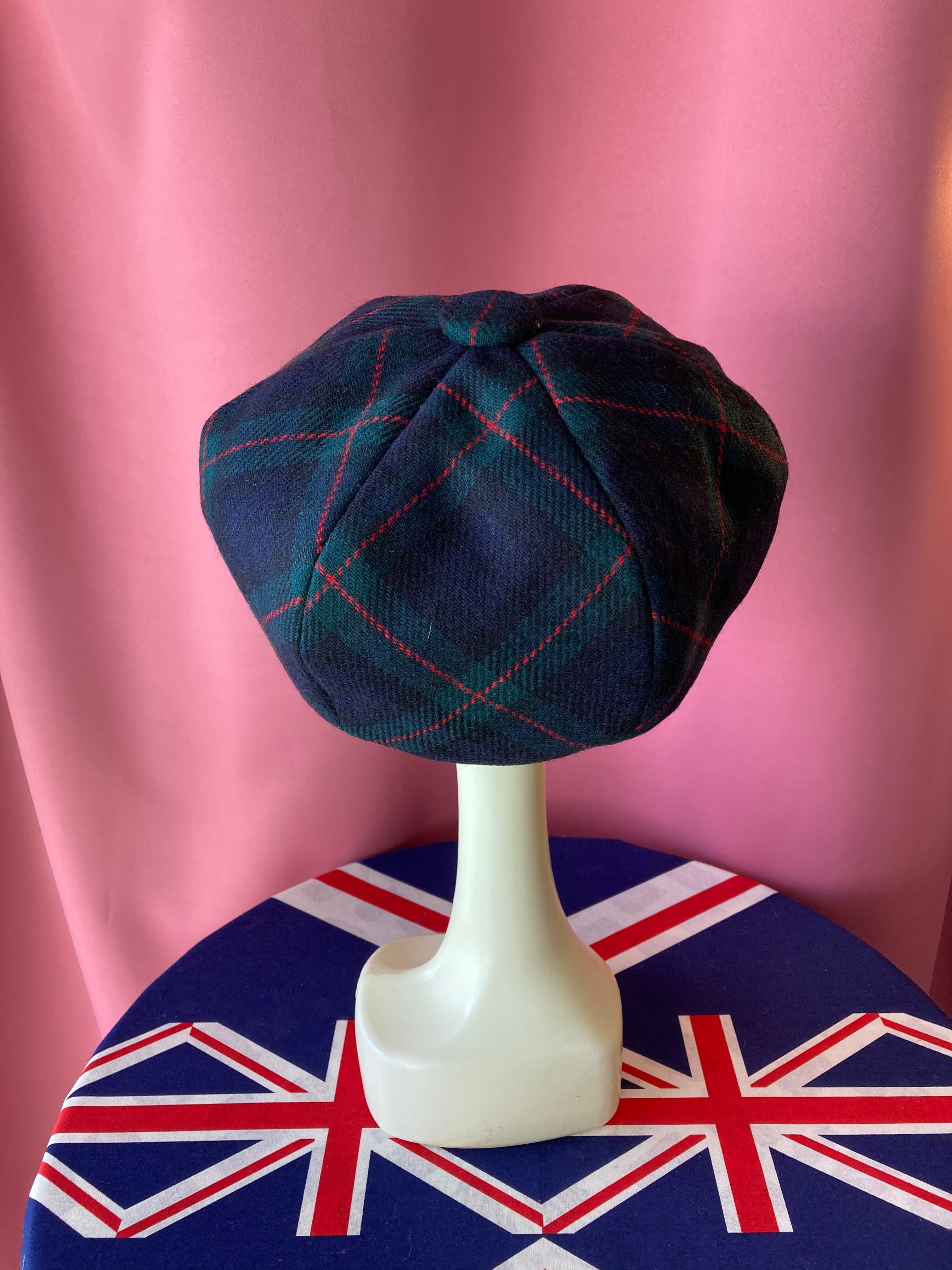 赤タータンチェック　シャーリングJSKベレー帽つき Amazon | VBSHA ベレー帽 レディース チェック 帽子 秋 冬 秋冬