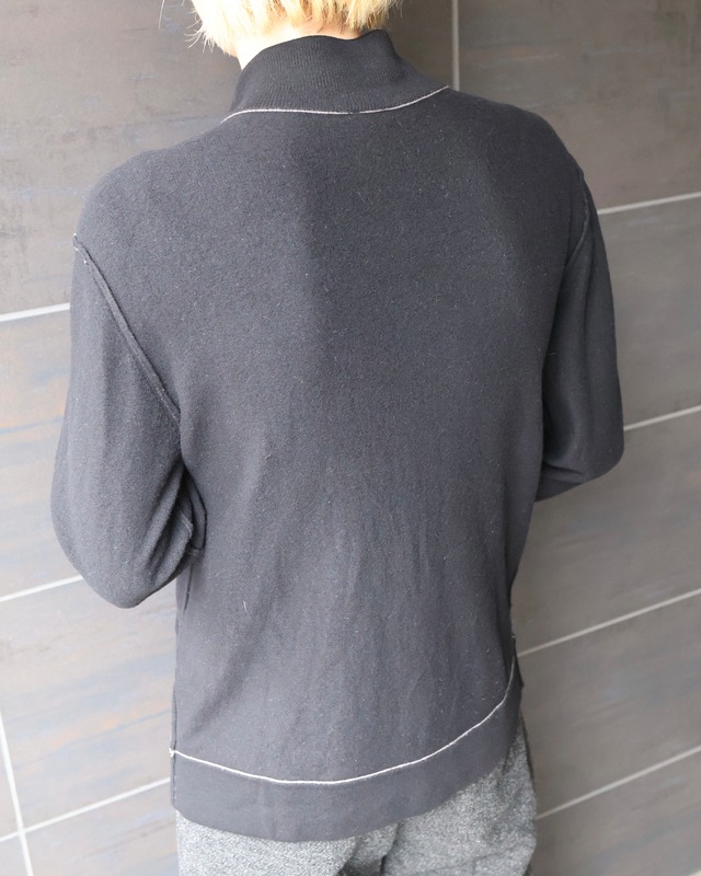 【ARMANI COLLEZIONI】stitch design double zip knit
