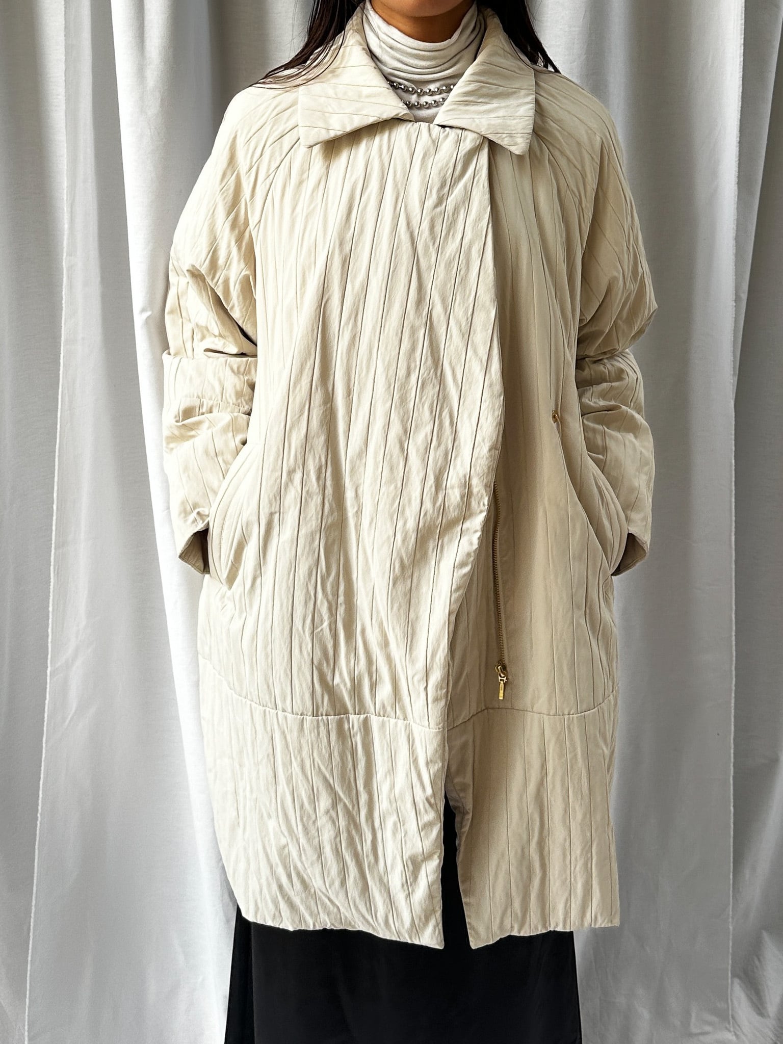 JQ STRIPED STANDCOLLAR COAT(ｼﾞｬｶﾞｰﾄﾞｽﾄﾗｲﾌﾟｽﾃﾝｶﾗｰｺｰﾄ）【5546091