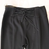 社交ダンス 衣装 Chacott チャコット PASSO ROSA ボトムス ズボン パンツ レッスンウェア ブラック系 黒 無地 シンプル リボン 華やか 鮮やか かわいい おしゃれ 上品 大人っぽい 練習 レッスン ダンス ダンス衣装 社交ダンス衣装 スラックス