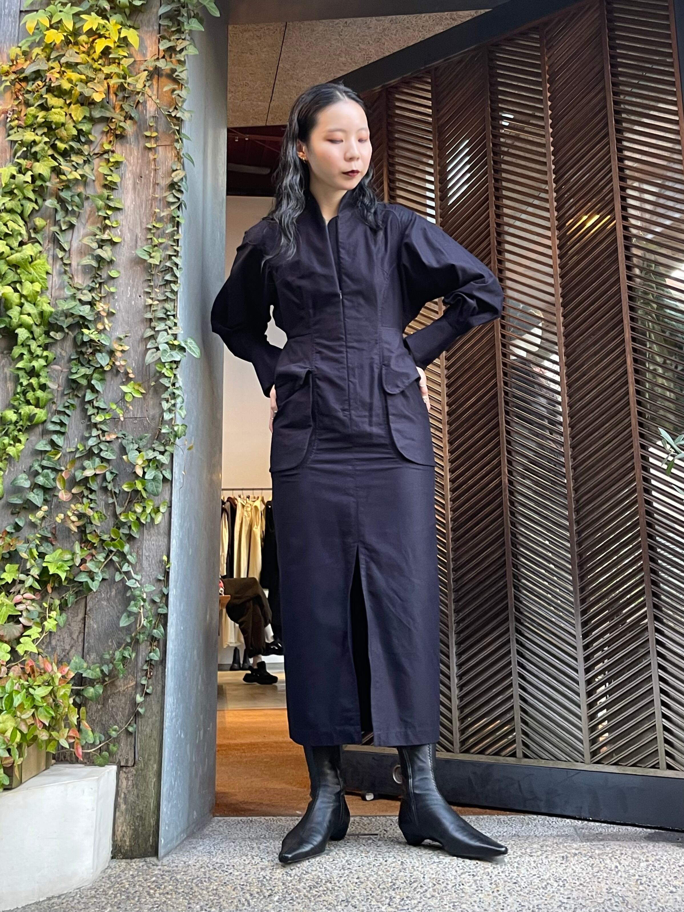 Mame Kurogouchi マメクロゴウチ / Brushed Cotton Peplum Dress  