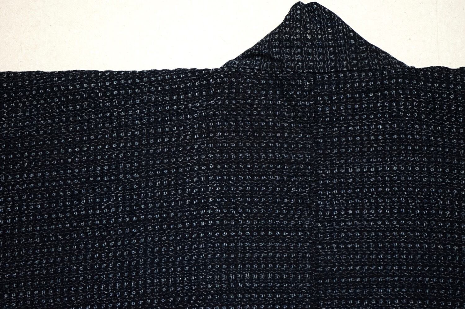 古布ヨーロッパ更紗 藍染木綿書生絣羽織り 古布木綿 - 生地/糸