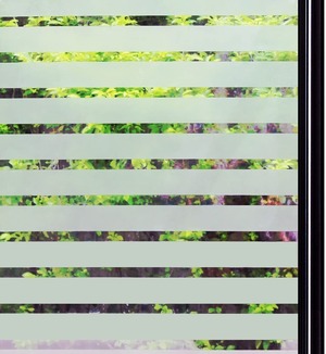 【特価処分】Qualsen 窓ガラスフィルム 目隠し シート 窓 フィルム 窓 めかくしシート 窓用フィルム 水で貼る 剥がせる 遮光 断熱 遮熱 結露防止 uvカット 玄関目隠し 飛散防止 すりガラス調 ボールドストライプ柄 (44.3 x 200 cm)