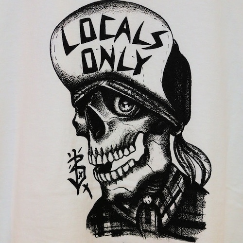 LOCALS ONLY×BLUE VALENTINE SKULL LONG TEE