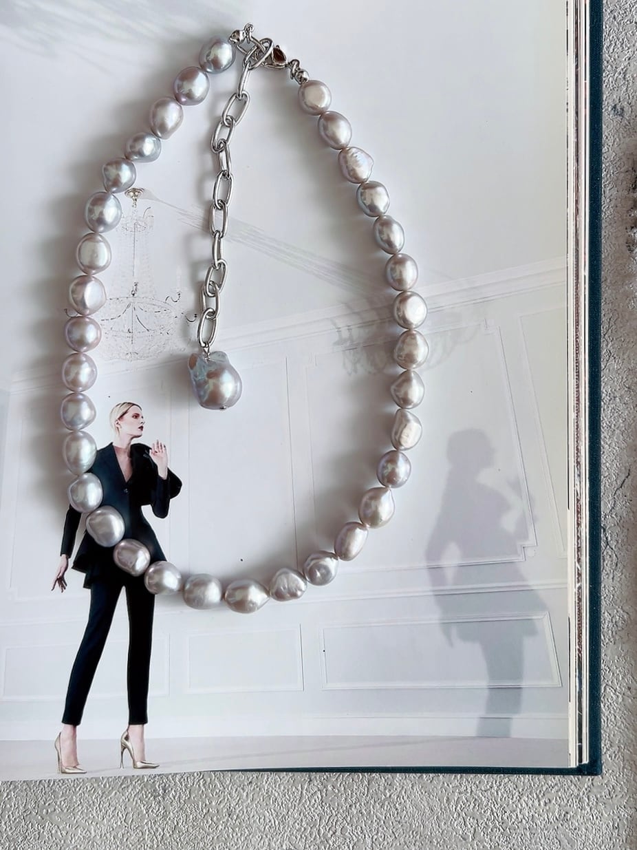 シルバーバロックパールネックレス | 上品なアクセサリー | こだわり