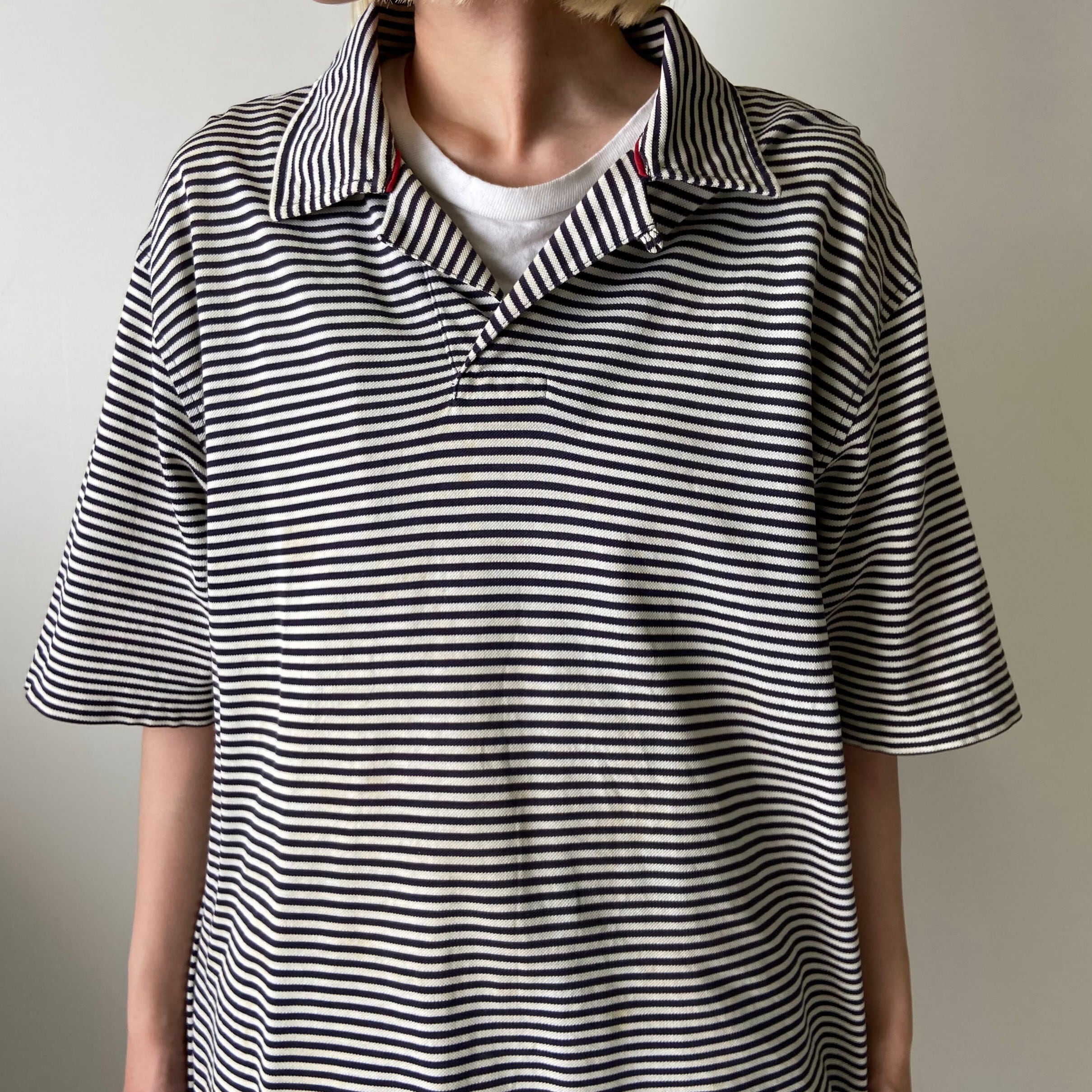 BAPE ボーダー ポロシャツ 90s ノーウエア 裏原宿 アメカジ ロカビリー BAPE ボーダー ポロシャツ 90s ノーウエア 裏原宿 アメカジ