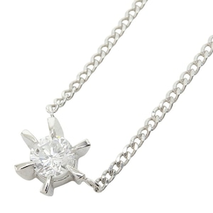 Pt850 プラチナ ダイヤ0.30ct プチネックレス トーエイクラウン TOEI CROWN ネックレス レディース 【中古】