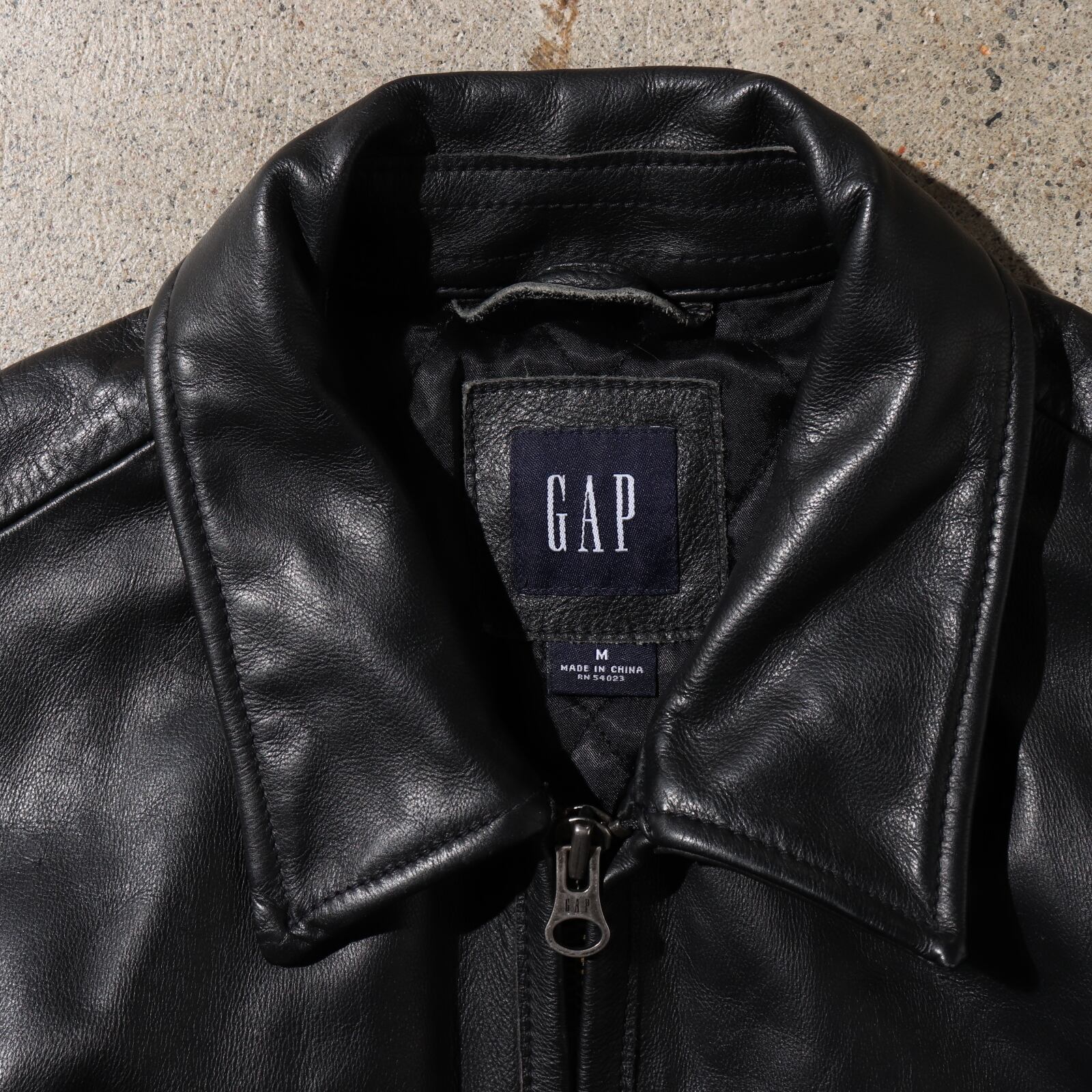美品 OLD GAP M レザージャケット オールドギャップ 黒 本革 ブラック