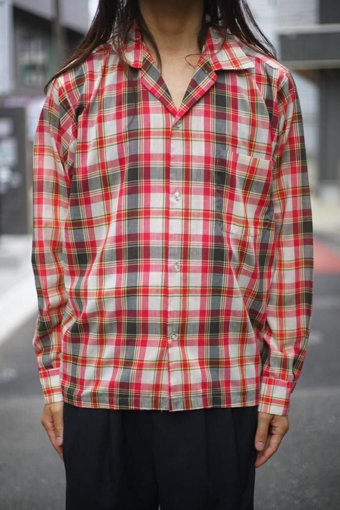 Celanese Fortrel] Vintage Open Collar Shirt [1960s-] Vintage Open