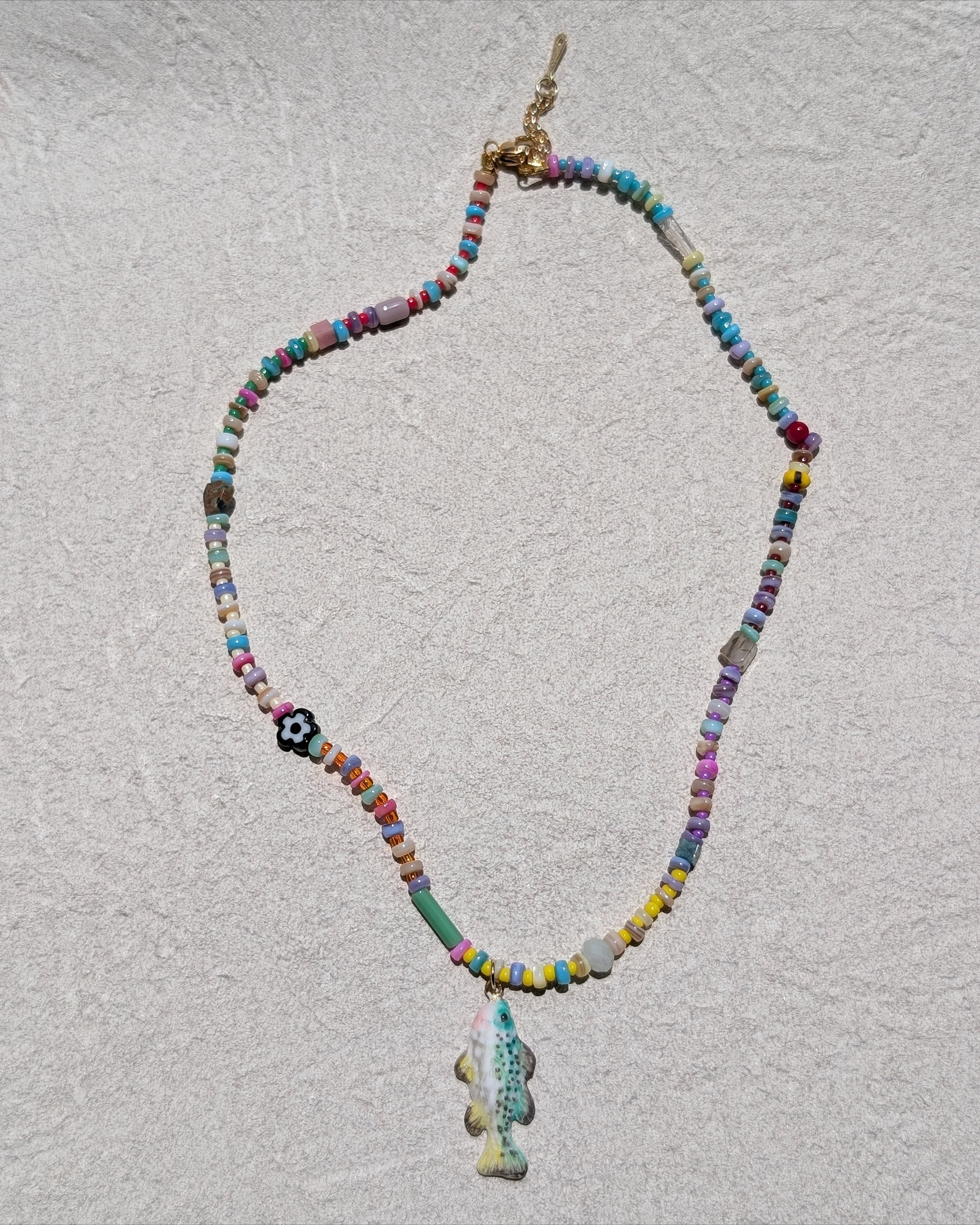 【labyrinthvintage】SAKANA & beads necklace