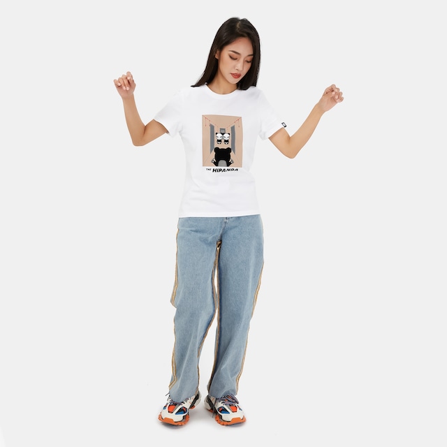 SALE 【HIPANDA ハイパンダ】レディース パロディ Tシャツ WOMEN'S MOVIE PARODY PRINT SHORT SLEEVED T-SHIRT / WHITE・BLACK