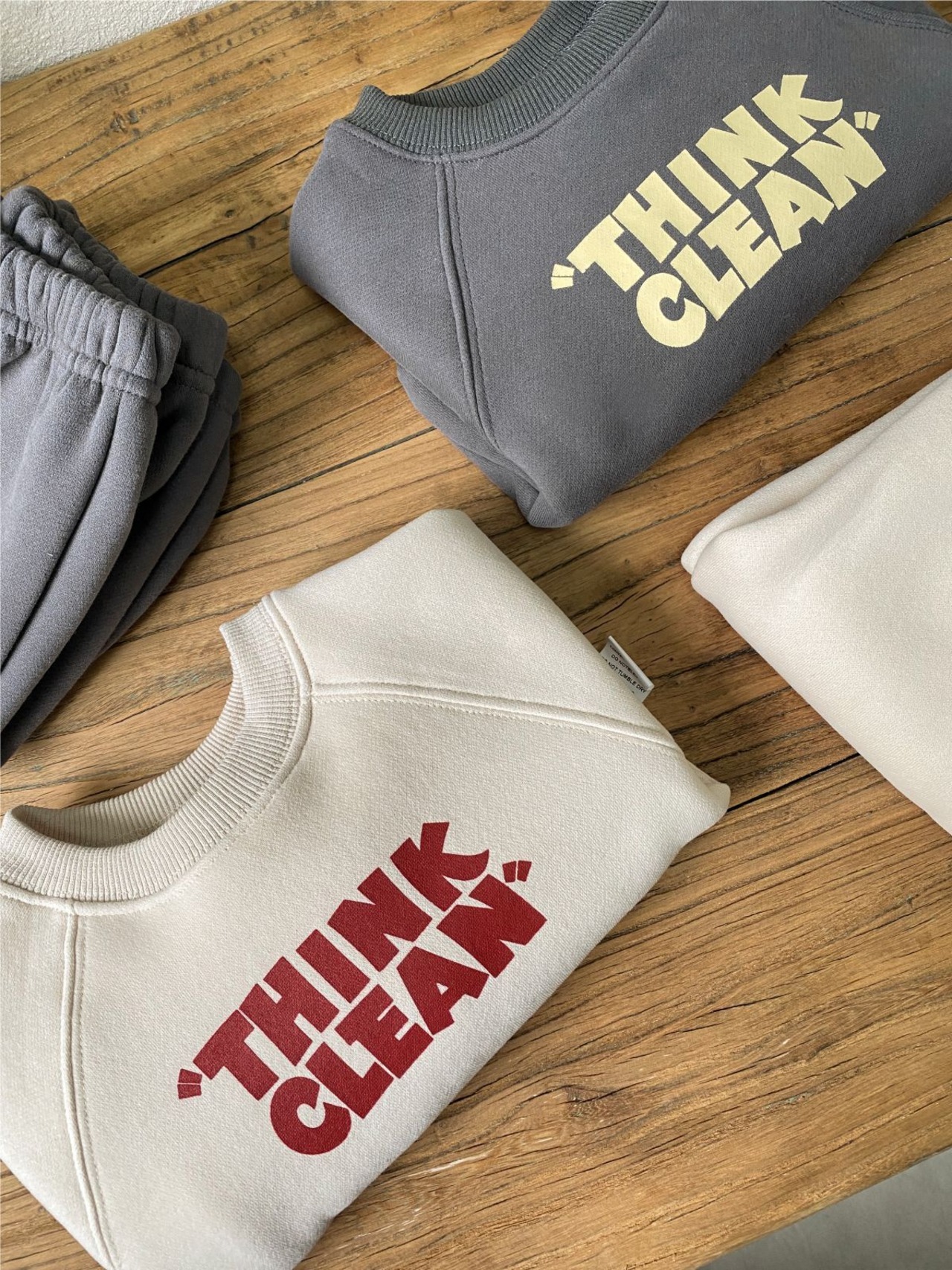 〈80-100size〉THINKCLEAN ロゴトレーナーセット - 2