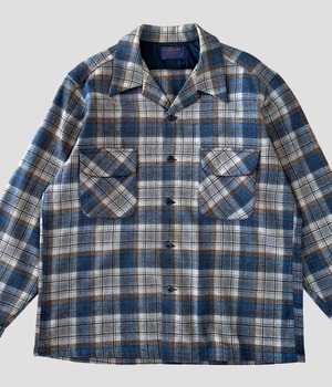 -PENDLETON- Vintage 70s L Wool Check Shirt made in USA
