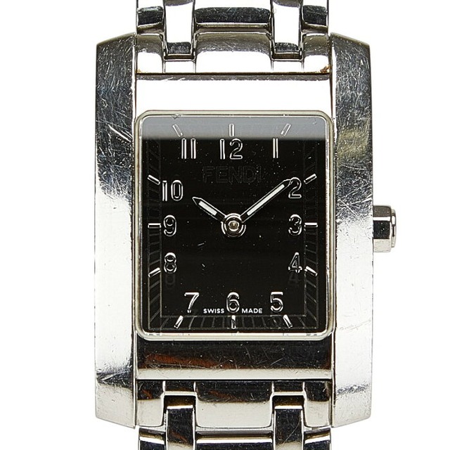 フェンディ オロロジ クラシコ 腕時計 7000L クオーツ ブラック文字盤 ステンレススチール レディース FENDI 【中古】