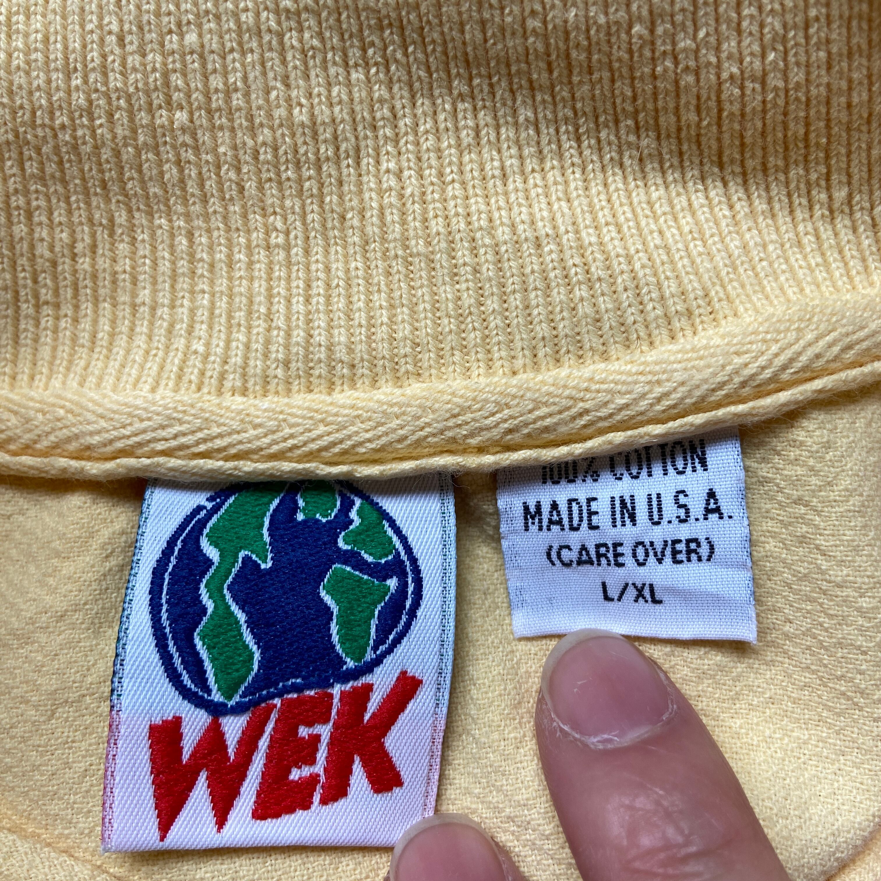 90年代 USA製 WEK 企業ロゴ刺繍 襟付き コットントップス メンズXL相当