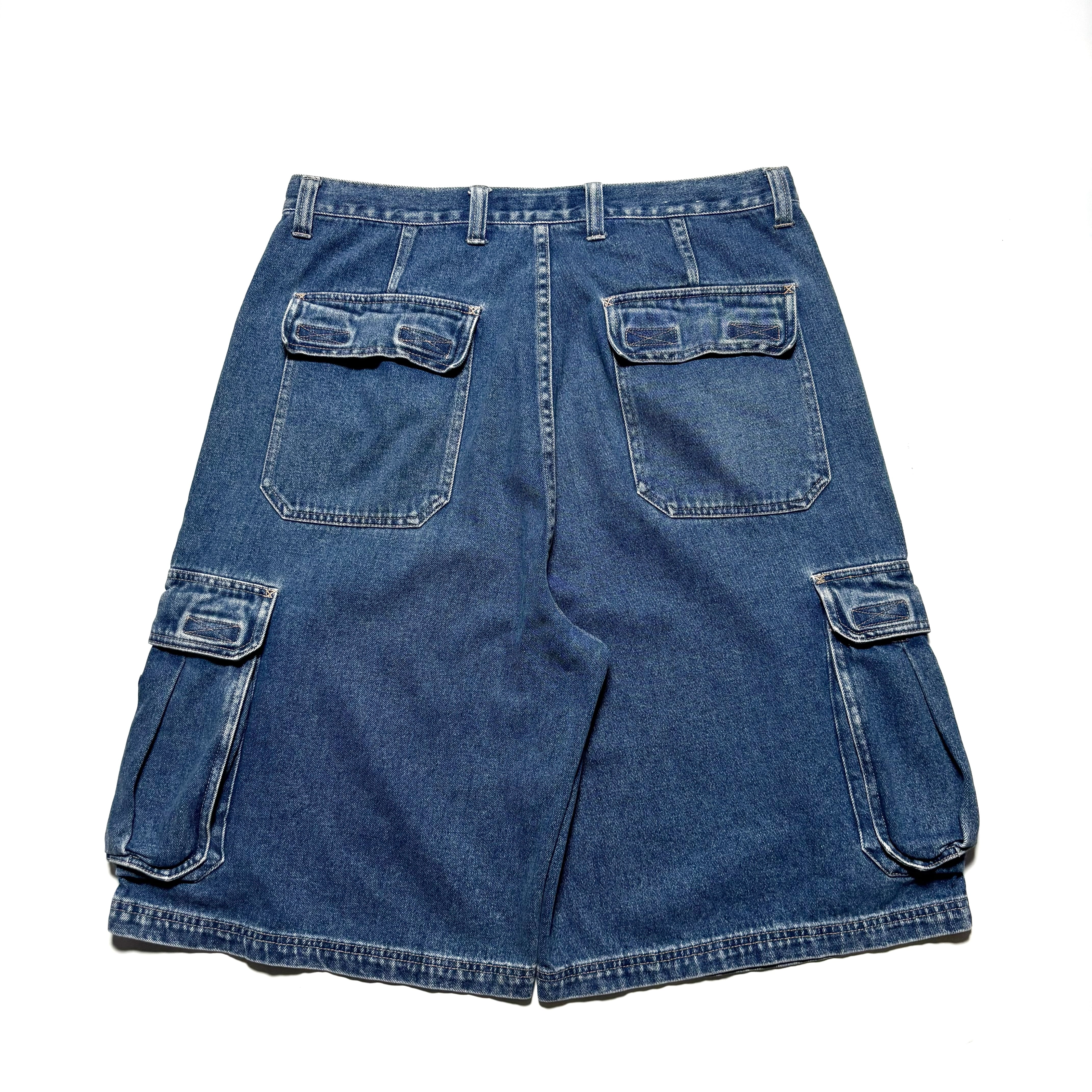 90~00s Anchor Blue Denim Cargoshorts | GREENY