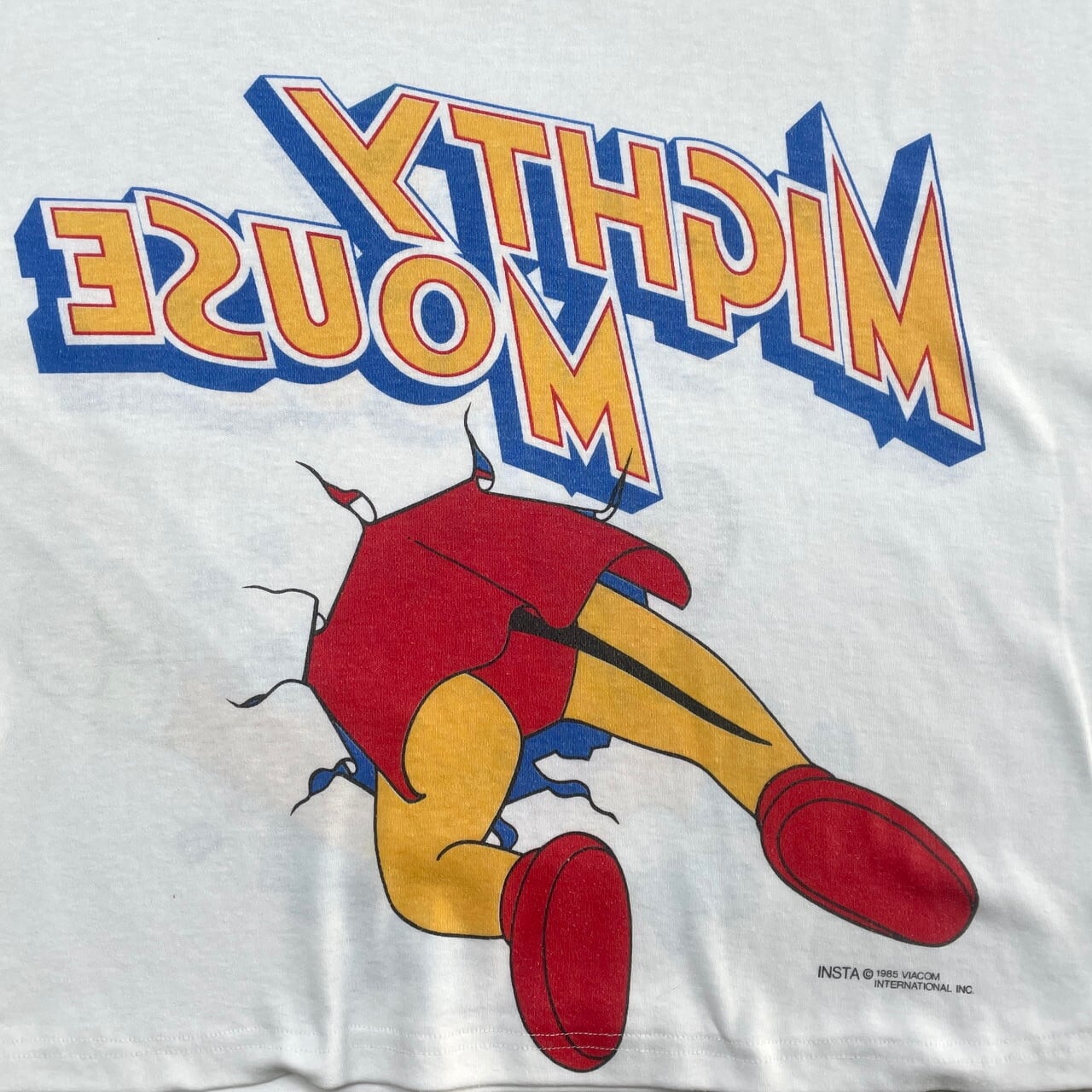 MIGHTY MOUSE マイティマウス キャラクター プリントTシャツ 短丈