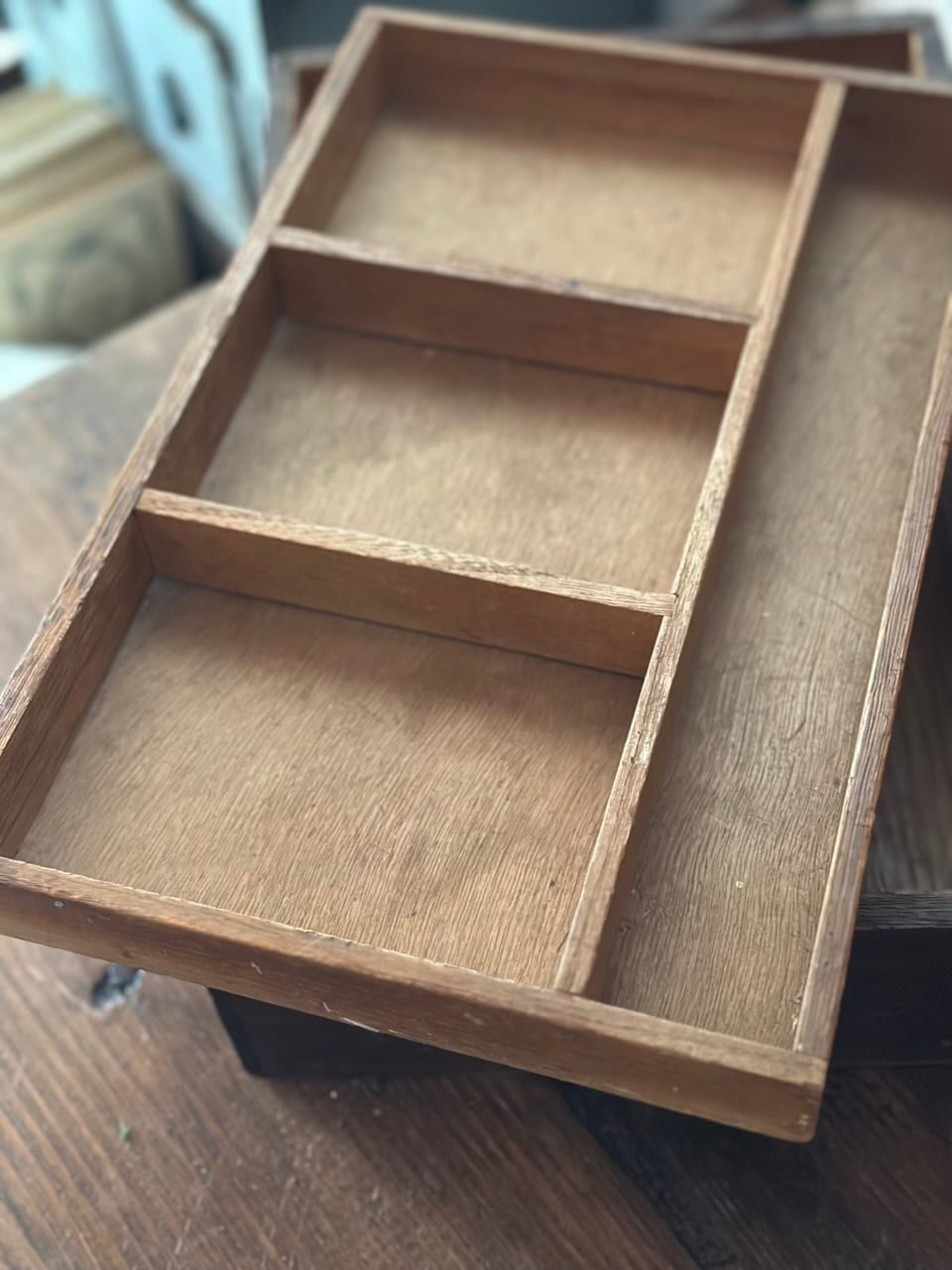 二段式 木製道具箱 木箱 収納ウッドボックス | Brocante de La Cocotte