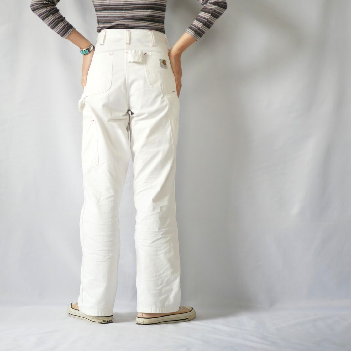 70s USA carhartt white double knee painter pants アメリカ製 