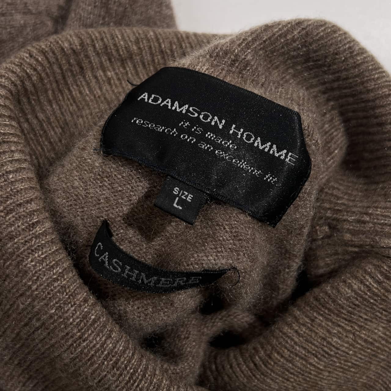 カシミヤ100% ADAMSON HOMME アダムソンオム タートルネック ニット セーター L /ブラウン系 メンズ