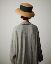 【suie】Linen silk lightweight gown/リネンシルクガウン(千鳥ブラック)