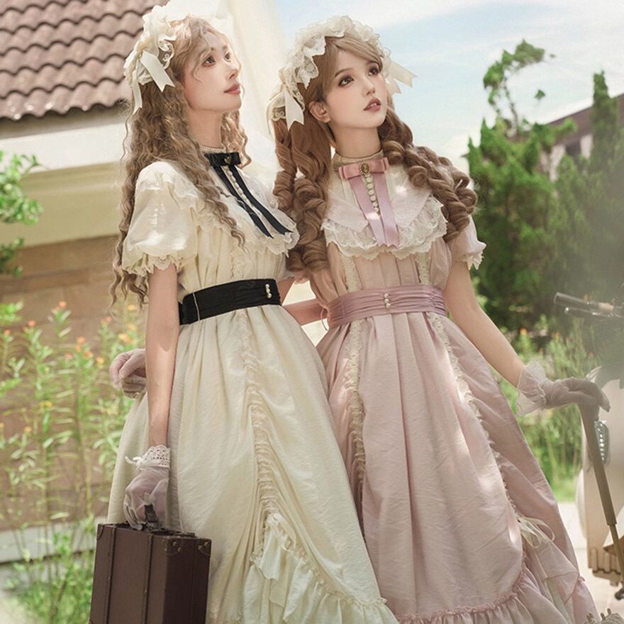 ロリィタ ローズピンク ワンピース セットアップ 7点セット ベルト
