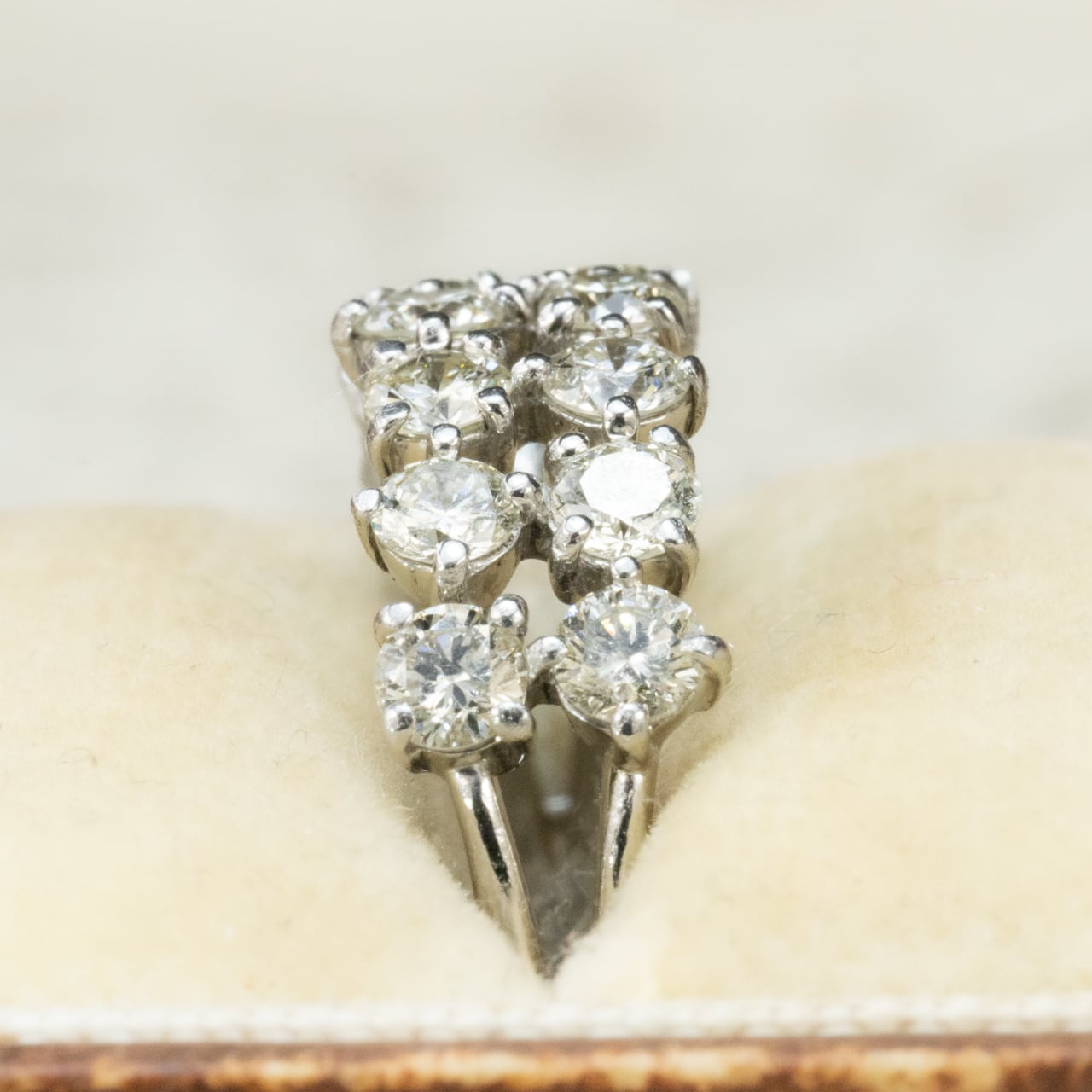 Pt900 ダイヤモンドリング 計1.00ct｜2列に並ぶクラスターデザイン