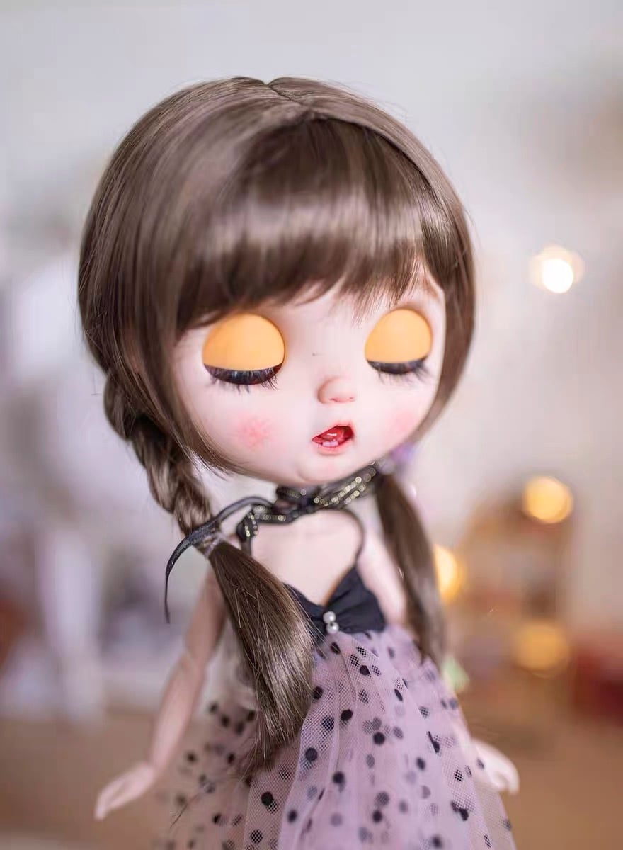 モヘア 9ー10インチ Blythe ブライス 大1/3 ヘア セットウィッグ ...