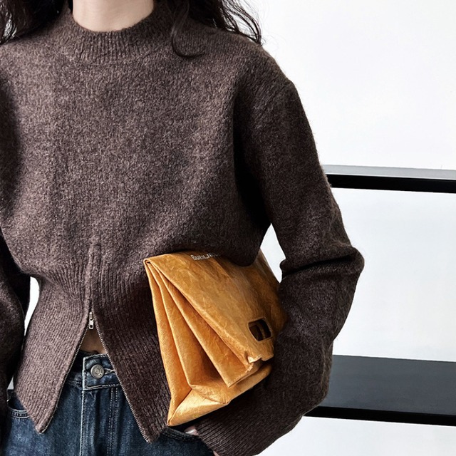 zip-up short knit J00049