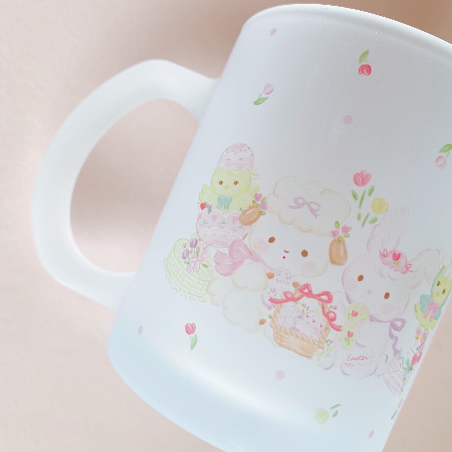 即出荷♡Easter Greetings glass mug ガラスマグカップ