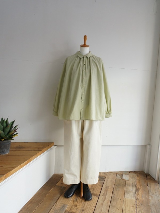 bulle de savon　強撚ポプリン 製品染めブラウス