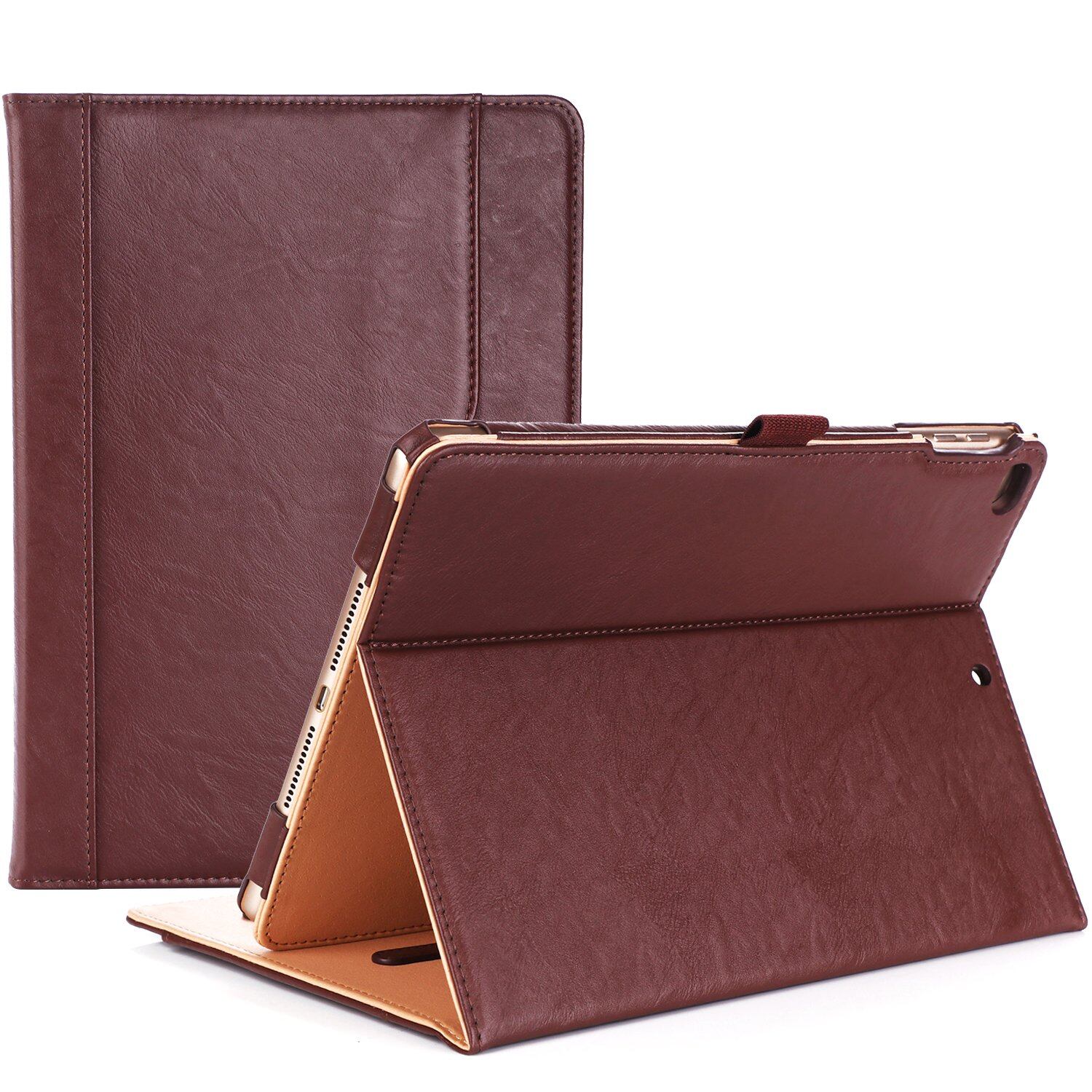 ProCase iPad 9.7 ケース iPad Air 2・Air 手帳型 PUレザーカバー スタンド機能 自動スリープ機能対応 書類やカード収納可能 (ブラウン)