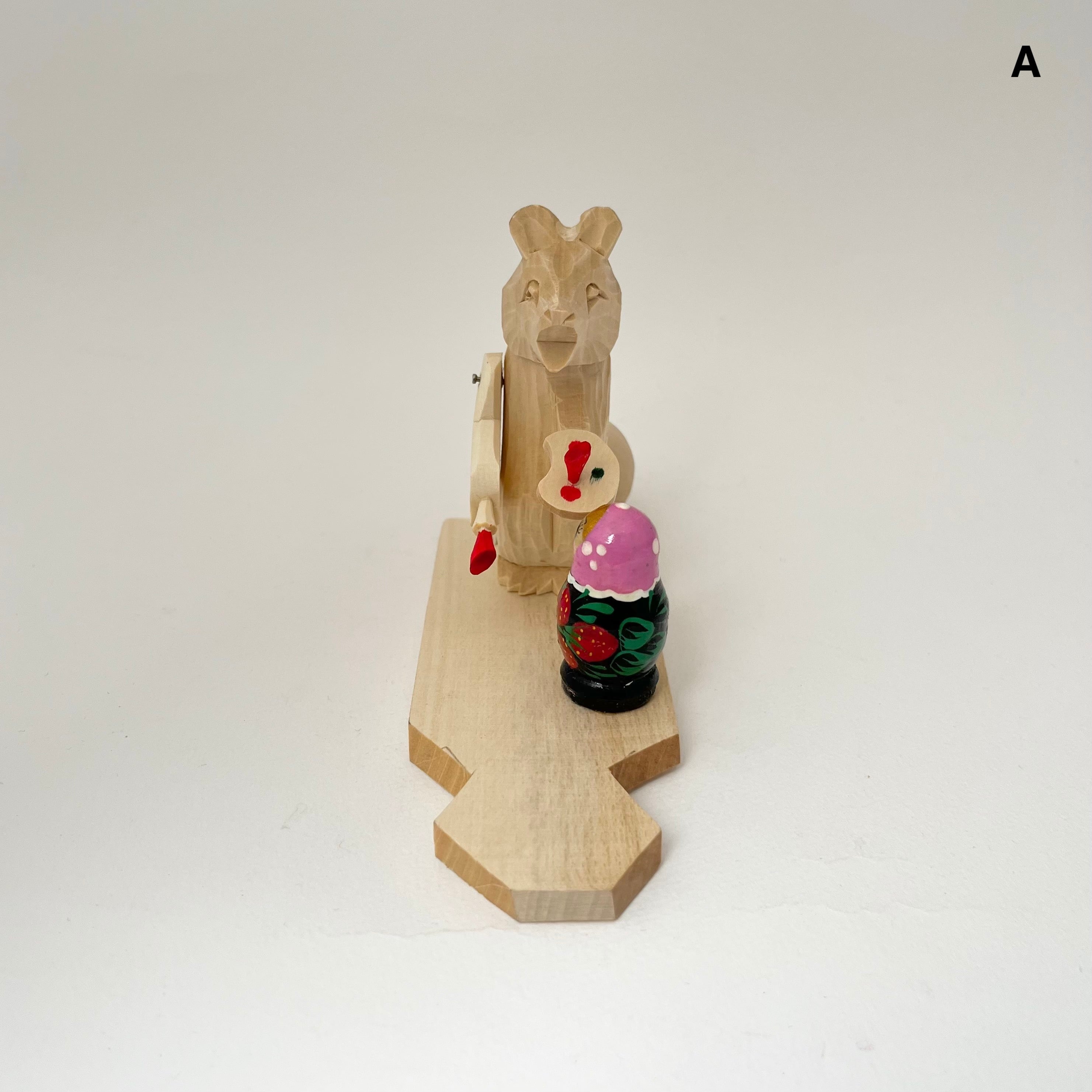 ボゴロツコエ木地玩具「クマのマトリョーシカ職人」いちご柄