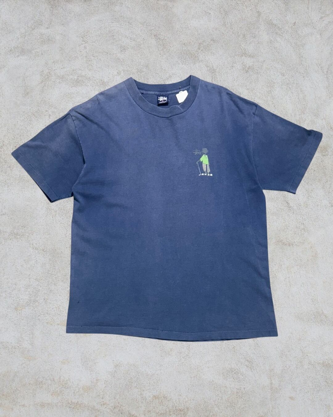 90's~00's old stussy Shadow Man Design Tee ”シャドーマン” ”GOLF