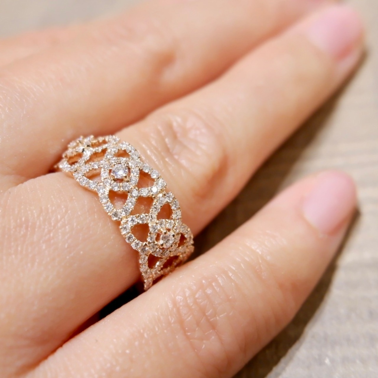 750 PG ダイヤモンド 1.31ct リング 10号 エタニティ フルエタニティ 