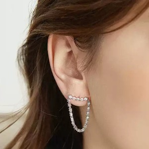 フラッシュジルコンピアス U0455