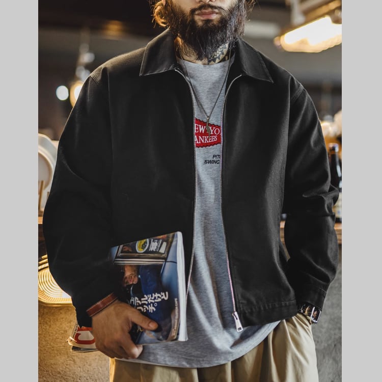 シンプル ブラックコーチジャケット G00055