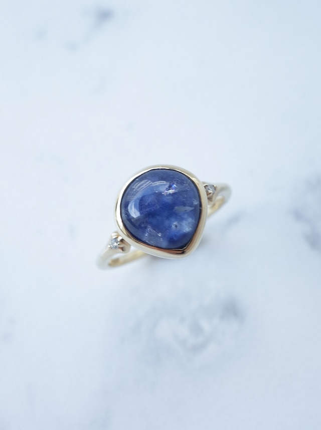 Dumortierite in Quartz Ring -2