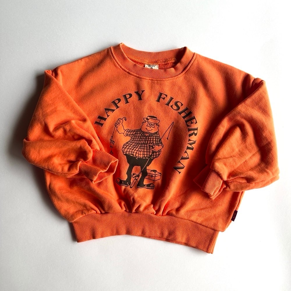 Happy Fisherman Sweatshirt【90-130cm】Orange