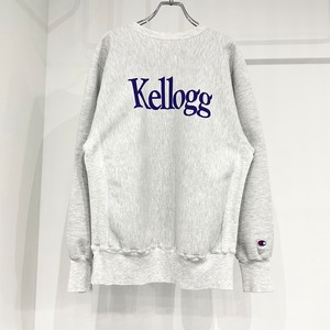 【USED】90s Champion REVERSE WEAVE チャンピオン リバースウィーブ Kellogg ロゴ プリント グレー LARGE