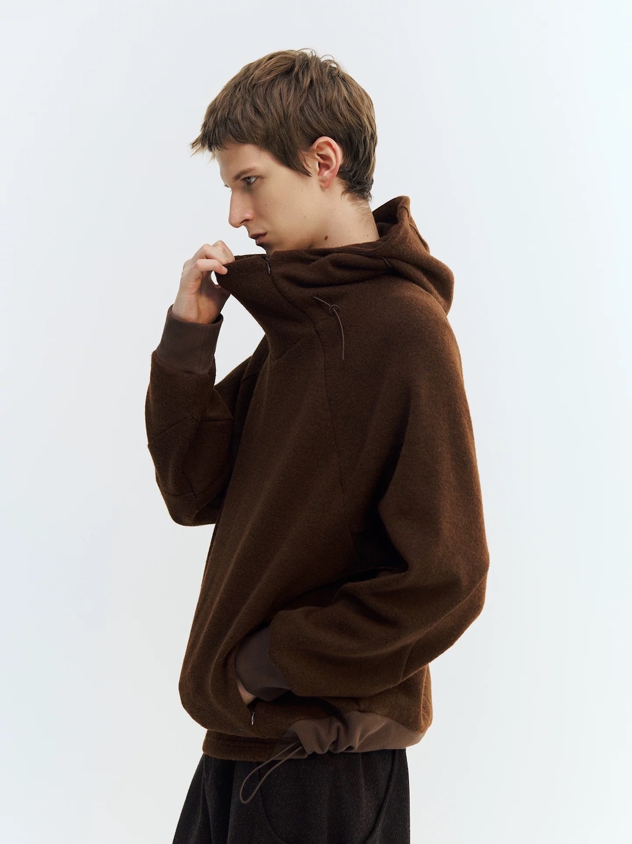 NORYBRAND Wool Blend Hooded Sweater