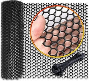 【新着特価】BOLSO 落下防止 プラスチック メッシュ ネット 犬 猫 脱走防止 転落防止 安全 網 ベランダ 防鳥 園芸 多目的 柵 フェンス 黒 (1.2cm穴 40cm×2m)