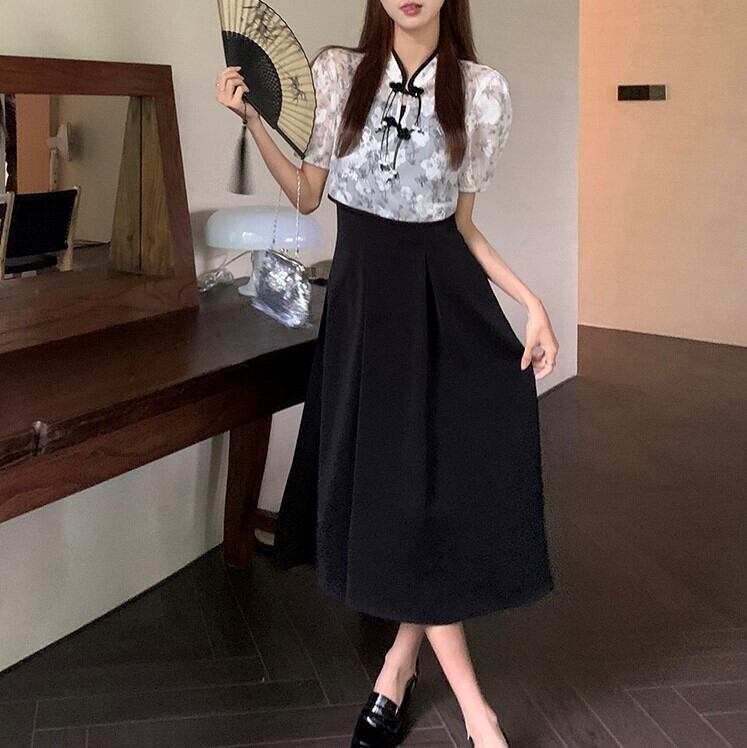 セットアップ レディース シャツ ブラウス キャミソールワンピース キャミワンピ ミモレ丈 ロング丈 半袖 スタンドカラー マオカラー Aライン かわいい 大人可愛い きれいめ 上品 エレガント 清楚 フェミニン シック おしゃれ 綺麗 お嬢様 おとな こなれ感 キュート ガーリー 個性的 レトロ モダン 存在感 花柄 フラワー デート お出かけ 女子会 パーティー イベント S M L 春 夏 上下セット 2点セット ツーピース 20代 30代 40代 韓国系 着回し 普段使い 体型カバー 送料無料