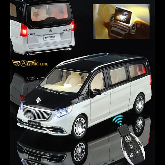 Mercedes マイバッハ VS680 MPV ミニカー 1/24 キーレスリモコン 全2色 ライト点灯 エンジンサウンド 合金モデル 模型 ジオラマ