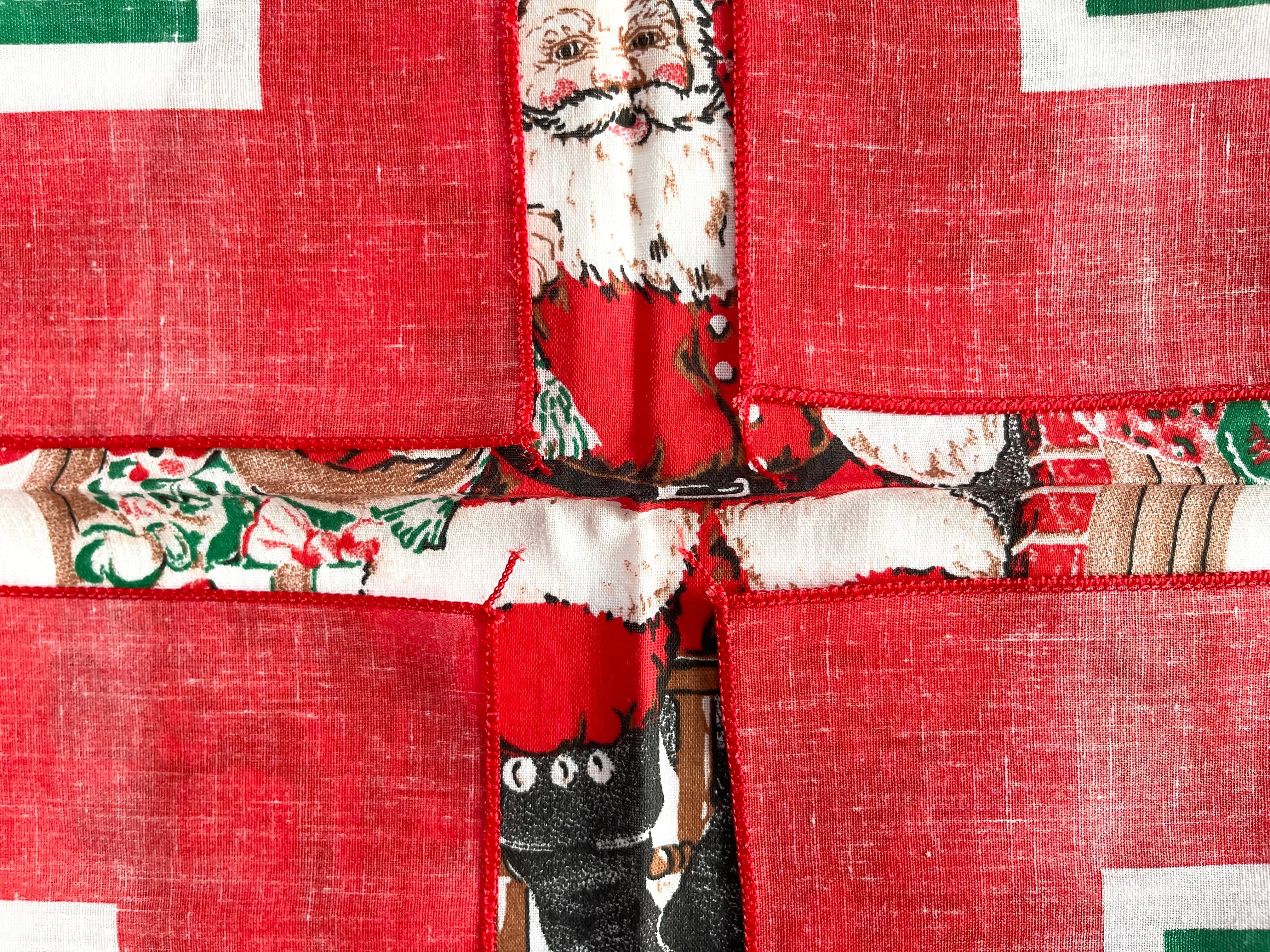 Good】90s RN14193 クリスマス サンタ ヴィンテージバンダナ USA