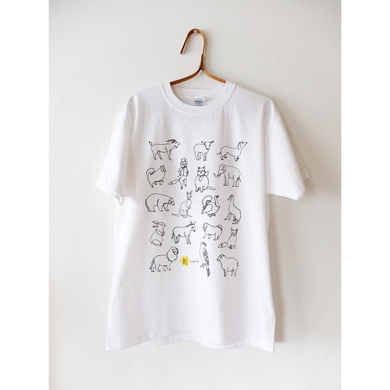 一筆書きの動物」Tシャツ（Sサイズ） | hotel fox (ホテルフォックス)
