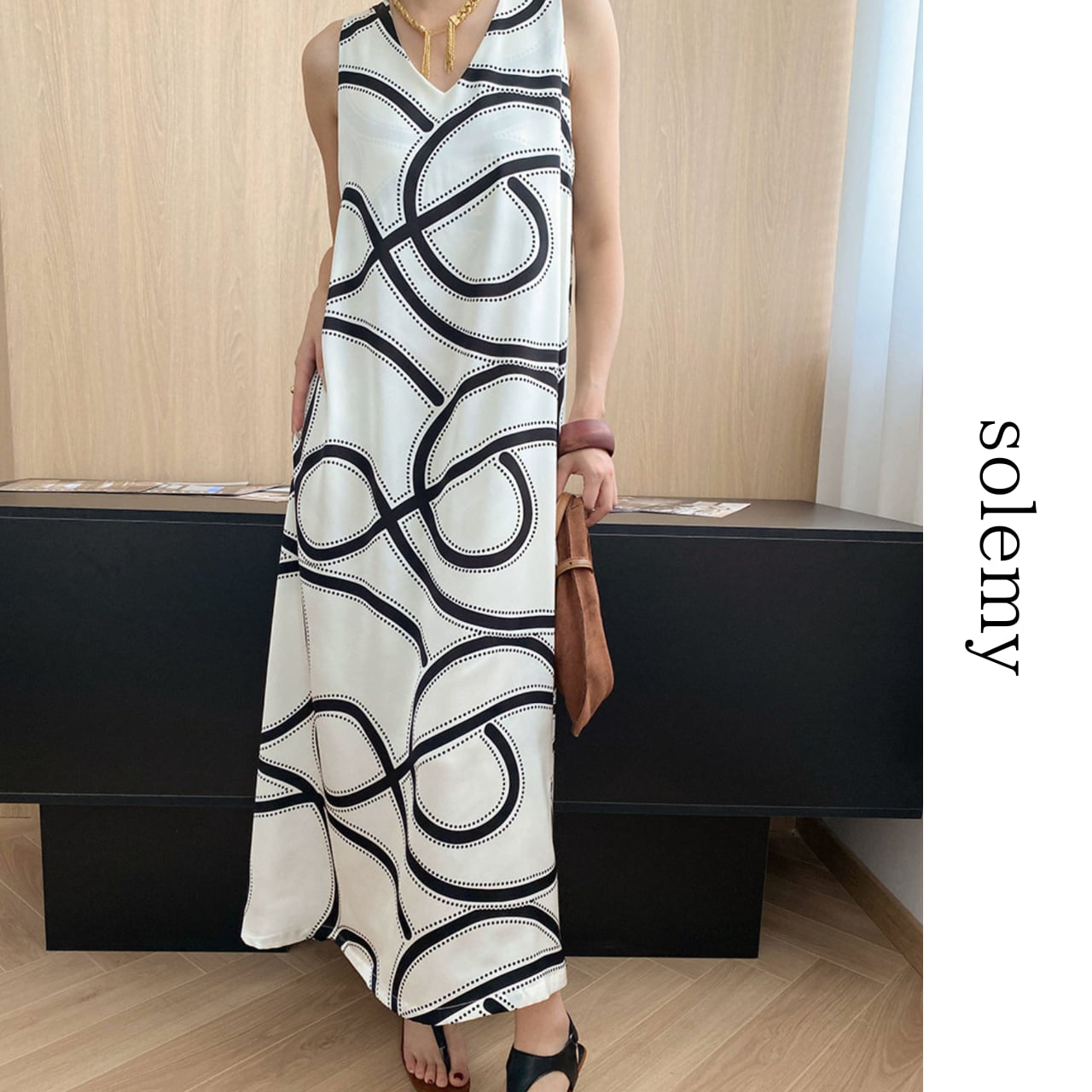 geometric print dress S1477