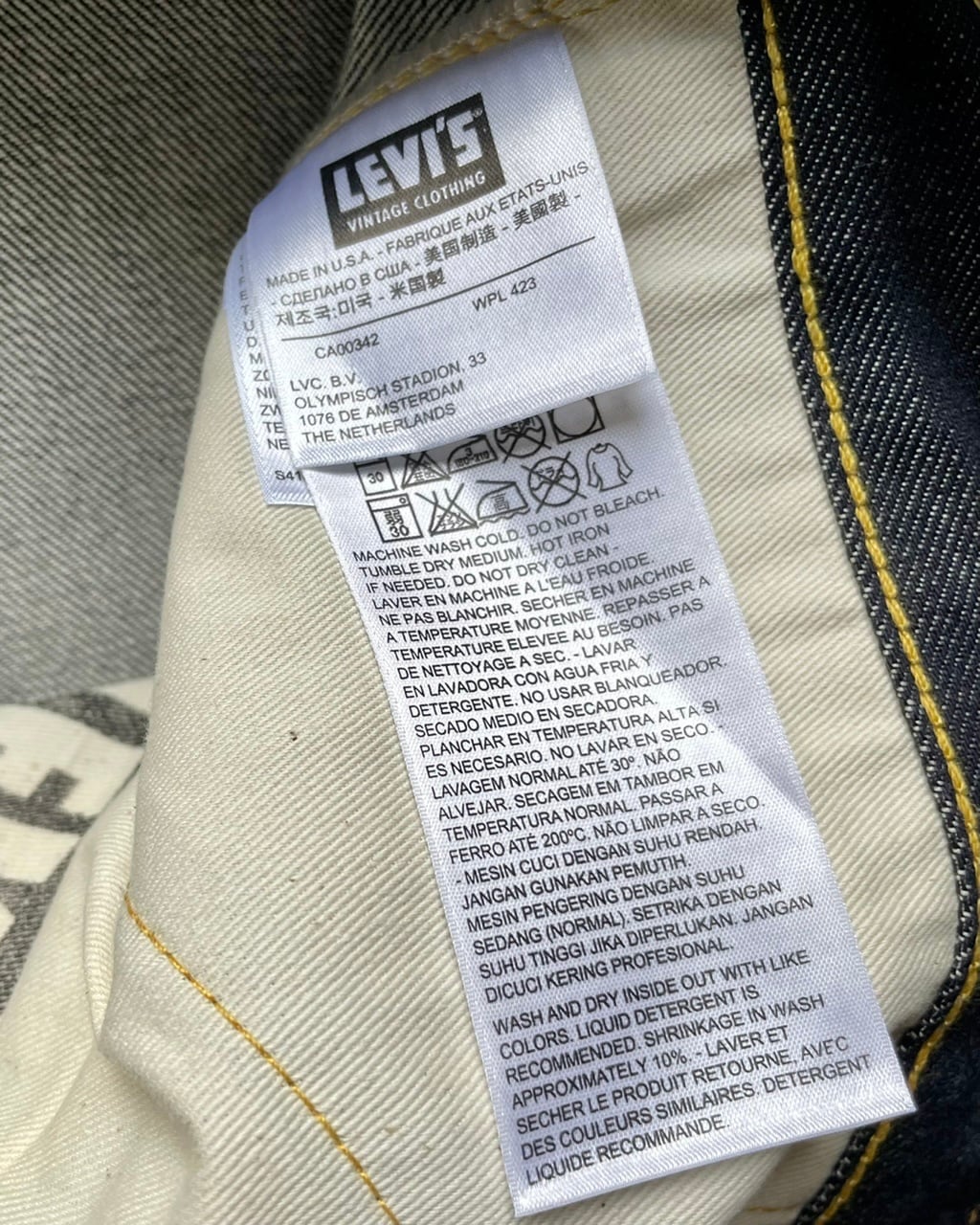 NOS(デッド品) 米国製 リーバイスS501XX 1944年大戦モデル コーン